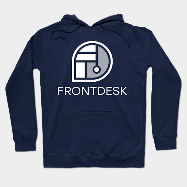 White Frontdesk Logo Hoodie by Frontdesk